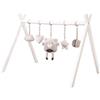 roba Traino da Gioco per Bambini e addestramento Secondo Montessori, Laccato Bianco, in Legno, 56 x 69 x 49,5 cm, con Set di Giochi roba Style Grigio