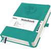 Mlife Quaderno A Pois B5 Con Motivo Albero Della Vita, 300 Pagine, Carta A Pois Da 100 G/M², Copertina In Pu, Elastico, Portapenne, 3 Segnalibri - Per Donna E Uomo, 19,5 X 25,5 Cm (Verde blu)