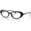 Versace VE3381U GB1 - Occhiali da Vista Donna Ovale Nero Lucido con Medusa Oro
