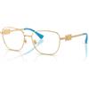 Versace Kids VK1003 5550 - Occhiali da Vista Bambino Metallo Oro con Medusa e Terminali Azzurri