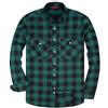 Alimens & Gentle Mens Button Down Regular Fit Manica Lunga Plaid Flanella Camicie Casual - Verde - L Alti