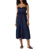 Amazon Essentials Maxi Abito a Balze in Raso di Cotone con Scollo a Cuore, Vita Impero, Taglio Svasato Donna