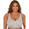 Fruit of the Loom Collezione Fit for Me da Donna: Reggiseno Senza Ferretto per Taglie Forti, in Morbido Cotone, Comfort e Supporto, Grigio Erica, 46C