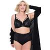 Ulla Popken Shaping-Brief, Lace And Straps Lettere Modellanti, Pizzo e Cinghie, Nero, 50-52 Große Größen Donna