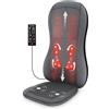 Comfier Massaggiatore Schiena con Calore -2D/3D Sedile Massaggiante Shiatsu con 10 Nodi di Massaggio, Sedia Massaggiante con Impasto Rotante per la Schiena