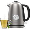 Cecotec Bollitore Elettrico Cecotec 1,7L Thermosense 620 Vintage. 2200W, Corpo in Acciaio Inox, Filtro Anticalcare, Base a 360°