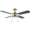 Cecotec Ventilatore da soffitto Cecotec EnergySilence Aero 450 GoldBlack con luce. 50W, diametro 42" con 4 pale reversibili