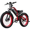 DUOTTS Bicicletta elettrica DUOTTS N26, motore da 1500 W, 48V 20AH, limite di velocità 120 km/h, velocità massima 55 km/h. Nero e rosso.