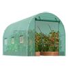 NONE Serra a tunnel walk-in 10'x7'x7', riparo portatile verde per piante, resistente, con telaio in acciaio zincato, porta con cerniera e 6 finestre avvolgibili
