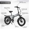 NONE Bicicletta elettrica pieghevole MAXTRON Polaris, 500W 48V 13AH, pneumatici larghi 20x4.0 pollici, autonomia di 45 km, velocità massima di 25 km/h, bicicletta elettrica urbana.