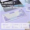 Ajazz Tastiera Meccanica da Gaming AJAZZ AK820 Layout 75% Cablata con Manopola del Volume, LED Orientati verso il Sud, Switch Hot-Swappable, Illuminazione RGB Programmabile