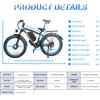 NONE Bicicletta elettrica Baolujie DP-2602, 2 motori da 1500W, batteria 48V 23AH, velocità massima 45KM/H, pneumatici larghi da 26 pollici.