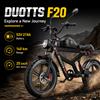 NONE Bicicletta Elettrica DUOTTS F20 52V 27Ah 250W, Autonomia 140km, Pneumatici Fat 20x4.0, Freni Idraulici, Doppia Sospensione, GPS, App, E-Bike