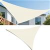 Flyace Tenda a Vela Parasole 4x4x4M Vele Ombreggianti Impermeabile Triangolare Vele Parasole da Giardino Protezione Solare Schermo UV con funi di Tensione per Terrazze Balconi Crema