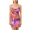 4GIVENESS ABITO CORTO JERSEY STAMPATO CON SPALLINE DONNA