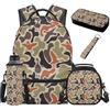 SEANATIVE Zaino per bambini, set da 5 pezzi con borsa termica per il pranzo, Caccia alle anatre mimetiche, Zainetto