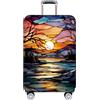 Youth Union Custodia Valigia 18-32 Pollici Fibra di Carbonio di Bambù Luggage Cover in Poliestere Trasparente Viaggio Luggage Trolley Case Cover Protector