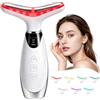 Senprity Massaggiatore Viso Elettrico, Massaggiatore Viso Lifting Impacco Caldo a 45 ℃ Massaggiatore Facciale del Collo Dispositivo di Bellezza 3 Modi 7 Colori LED - Face Massager EMS Gua Sha per Collo e Viso