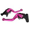 PNJDHGJFT Leve freno e frizione per motociclette Per Keeway RKF 125 CNC Leve Freno Frizione Leva Regolabile In Alluminio Maniglia(Short Pink)