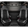 Generisch Coprisedili Adatti per Iveco Stralis Hi-Way 2012- Camion 1+1 Pelle/Alcantara Vestibilità Coprisedili Neri con Grigio