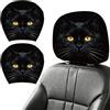 DELORIGIN 2 coperture per poggiatesta dell'auto a forma di gatto, colore nero, elasticizzate, universali, lavabili, cuscino protettivo per poggiatesta, per tutte le auto, accessori per interni del