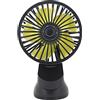 Riloer Ventilatore elettrico mini auto USB per sedile anteriore conducente e passeggero baby pet, ventola di raffreddamento portatile a girevole per auto, per SUV roulotte, montaggio ventosa, nero