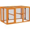 PawHut Pollaio per 1-3 galline, struttura in legno, rete metallica, design espandibile, posatoi in legno, arancione | Aosom Italy