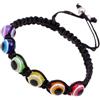 LIGIGWASH Braccialetto Evil Eye in Resina 2pezzi Bracciali Abbinati Intrecciati Leggeri Effetto Decorativo per Compleanno e Natale