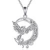 JERWLI Phoenix - Collana in argento Sterling con ciondolo a forma di fenice, idea regalo per donne, ragazze, mamma, Argento sterling