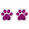 Zenvie Orecchini zampa, argento 925 (fucsia)