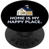 Ironic Introvert Quotes & Gifts Home Is My Happy Place, grazioso regalo introverso PopSockets PopGrip Adesivo