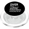 Diving Water Sports for Men Women Kids Y Definizione subacquea divertente grotta profonda acqua libera Salvataggio Drift PopSockets PopGrip per MagSafe