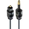 PremiumCord Cavo Audio Ottico Mini Toslink da 3,5 mm a Toslink - 2 m, Maschio a Maschio, Cavo Digitale per impianto Stereo HiFi Sounbar TV, HQ Audio, Placcato Oro, Colore Nero