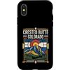 Crested Butte Travel Art Studio Custodia per iPhone X/XS Crested Butte Colorado Bandiera Montagna Viaggio Grafica