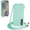WenBaby Cover Compatible con Samsung Galaxy S25,Cellulare Girocollo Custodia con Cordino TPU Corda Silicone Case Bumper per Samsung Galaxy S25 Custodia, Verde menta piperita
