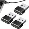 Generic Convertitore di tipo C, adattatore USB C a USB, adattatore USB da 3 pezzi, convertitore di tipo C, adattatore di ricarica leggero, convertitore di caricabatterie femmina per telefono e presa