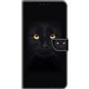 Bnvdfre Custodia per Samsung Galaxy A23 5G, in pelle PU, magnetica, antiurto, con scomparto per carte di credito, in silicone, con motivo, gatto nero