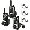 Retevis RB666S Walkie Talkies per Adulti, Radio Bidirezionale con Auricolare, Ricarica Rapida di 1 Ora, Schermo LCD, Forte Torcia, Leggera, Comunicazione Radio per Pesca (Nero, 3 Confezioni)