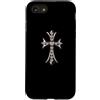 LUKE GALLERY Custodia per iPhone SE (2020) / 7/8 The Eternal Heart in Pave Diamonds Silver Cross