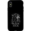Samurai Geisha Blade Silk Japan Aestheti Custodia per iPhone X/XS Lama incontra seta Samurai Geisha Giappone Scena
