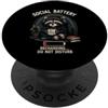 Ironic Introvert Quotes & Gifts Batteria sociale Basso Ricarica Raccoon Caffè Introverso PopSockets PopGrip Adesivo