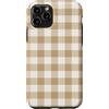 Simple Pattern Co Custodia per iPhone 11 Pro Motivo a quadretti beige crema | Plaid a scacchi neutri