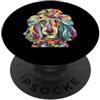 Poodle Puppy Lover PS Barboncino Geometrico Pop Art Closeup Ritratto Cucciolo Faccia PopSockets PopGrip Adesivo