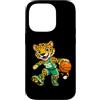 Bahaa's Tee Custodia per iPhone 14 Pro Leopard Basketball Mascot Dribbling Sports Graphic