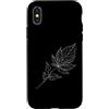 Jimbeels Custodia per iPhone X/XS Foglia Linia Botanico