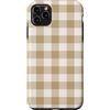 Simple Pattern Co Custodia per iPhone 11 Pro Max Motivo a quadretti beige crema | Plaid a scacchi neutri