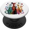 Mid-century Modern Cats 50's 60s Style V Retro Vintage Mid-century Modern Look Cats 50's 60's Style PopSockets PopGrip Adesivo