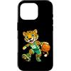 Bahaa's Tee Custodia per iPhone 16 Pro Leopard Basketball Mascot Dribbling Sports Graphic
