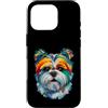 Shih Tzu Puppy Lover PS Custodia per iPhone 16 Pro Shih Tzu - Ritratto geometrico, pop art, primo piano, con volto di cucciolo