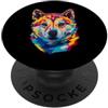 Shiba Inu Puppy Lover PS Shiba Inu Geometrico Pop Art Closeup Ritratto Cucciolo Faccia PopSockets PopGrip Adesivo
